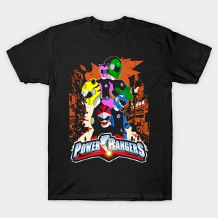 Blue Power Ranger's Electrifying Moment T-Shirt